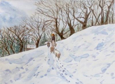 “Shepardess” oil on board by Najua K. Frost. “Shepardess” oil on board by Najua K. Frost.