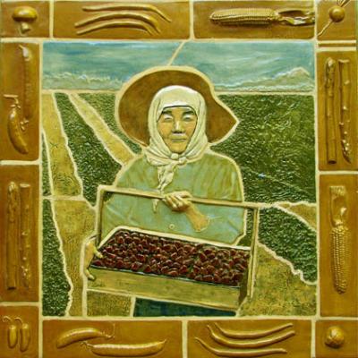 Artwork by islander, Mary Lynn Buss. The medium is hand built, glazed and fired clay. Artwork by islander, Mary Lynn Buss. The medium is hand built, glazed and fired clay.