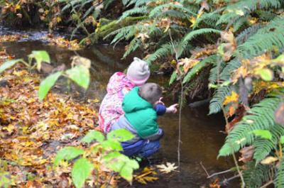 Mallory and Gavin Keenan, watching salmon last year at Judd Creek. Photo by Kelly Keenan Mallory and Gavin Keenan, watching salmon last year at Judd Creek. Photo by Kelly Keenan